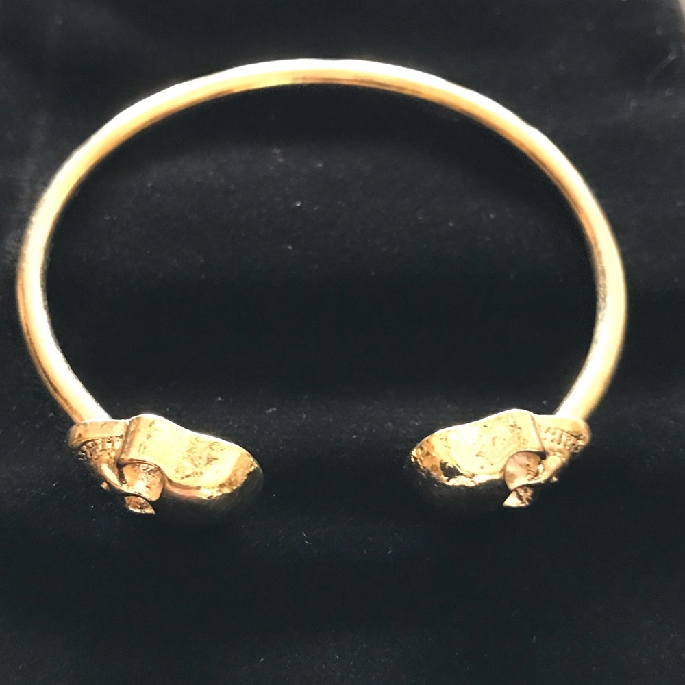 NEW Skull Bangle Bracelet Gold